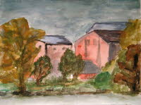 1989   Industriebauten 32x24 Aquarell