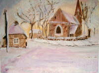 1992  Dorf im Schnee 36x27 �l
