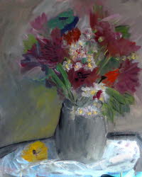 2015  Strau� in grauer Vase 40x50 �l