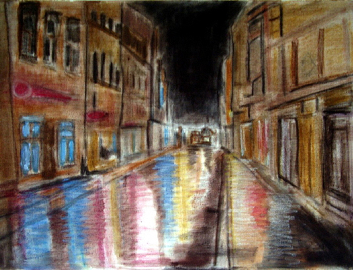 Strasse nach dem Regen