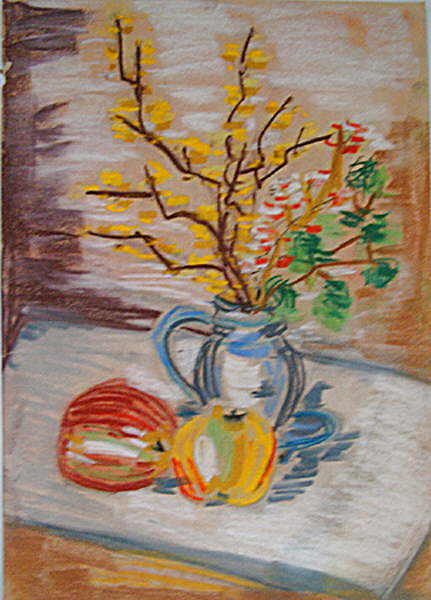 Zweige in blauer Vase